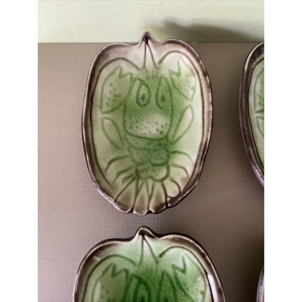 Vintage Seafood Lobster Art Pottery Plates‎ Bowl Cup Butter Lemon Sauce MCM